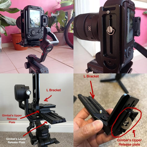 (Real Single) L Bracket Camera for DSLR Vertical Horizontal Switching Tripod Quick Release Plate Compatible with Canon Nikon Sony DJI Osmo Ronin Zhiyun Stabilizer Tripod Monopod