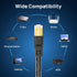 8 20 Cat8 40Gbps 2000Mhz RJ45 Cat Ethernet Cable ft, Nylon Braided High Speed Heavy Duty Network LAN Patch Cord, SFTP