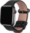 Fullmosa Leather Bands for Apple Watch, Compatible with 38mm, 40mm, 41mm, 42mm, 44mm, 45mm, 46mm, 49mm, Black/Smoky Grey