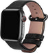 Fullmosa Leather Bands for Apple Watch, Compatible with 38mm, 40mm, 41mm, 42mm, 44mm, 45mm, 46mm, 49mm, Black/Smoky Grey