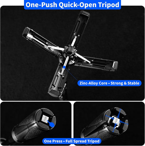 KYDEVO 4-in-1 360 Magnetic Selfie Stick for iPhone/Android - Multifunctional Rotation Extendable Tripod with Detachable