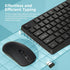 Lovaky Wireless Keyboard and Mouse Combo - 2.4G Full-Sized Ergonomic Keyboard - Quiet Click for