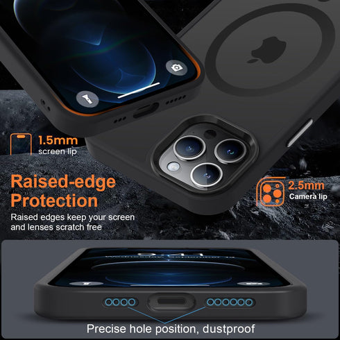 Vooii iPhone 12 Pro Max Case - Strong Magnetic, Slim Translucent Matte, Magsafe Compatible, with Screen & Camera