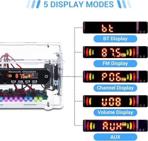 MiOYOOW DIY Bluetooth-Compatible Speaker Kit with FM Radio, Electronic Soldering Practice Kit USB Mini Home Sound