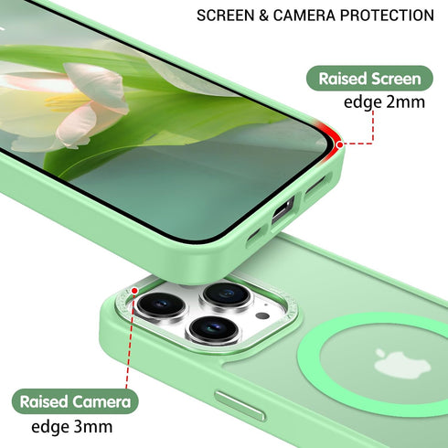 BENTOBEN iPhone 15 Pro Max Case, Slim Shockproof Green Magnetic Cover, Translucent Matte, Compatible with MagSafe 6.7"
