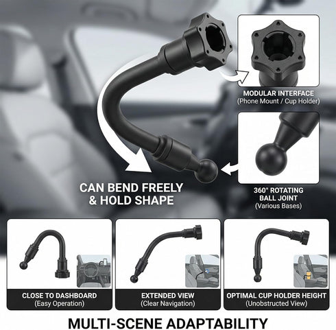 Xelsluthe 17mm 360 Ball Mount Extension Balls Socket Adapters Rotation Extension Rotation Adapters Flexible