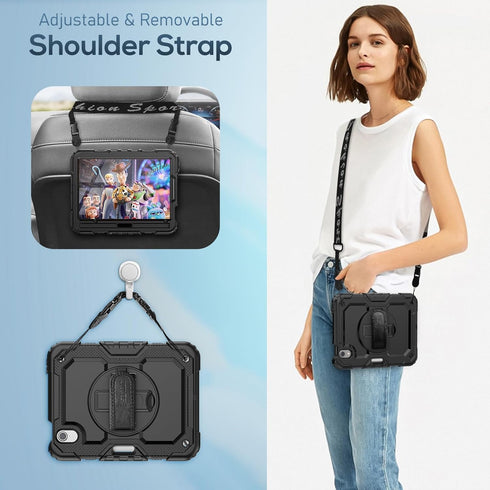 SEYMAC Case for iPad Mini 6 8.3 , Full-Body Shockproof Protective Cover with 360 Rotating Stand and Pen Holder