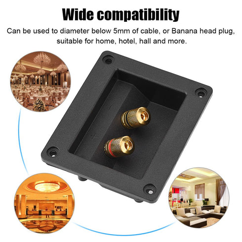 Speaker Terminal Box DIY 2-Way Binding Post Terminal Cable Connector Box for Subwoofer