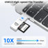 USB3.0 SD/TF Card Reader, High-Speed Dual Slot OTG Memory Card Adapter for Micro SD/SD/SDXC, Compatible with MacBook
