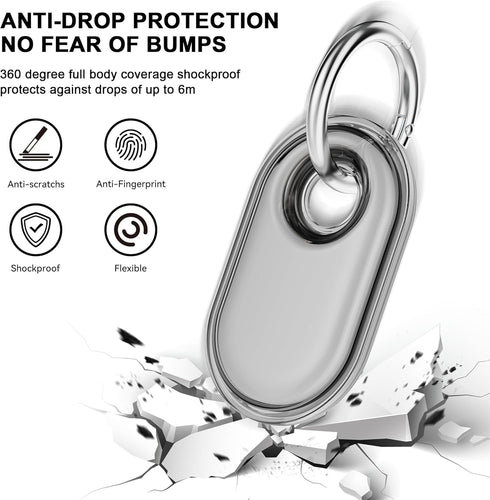 4-Pack Samsung Smart Tag 2 Case with Key Ring, Full-Body IPX8 Waterproof TPU Cover for Galaxy SmartTag2