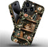 Akinmi 16 16 Case for iPhone Pro,Vintage Flowers Entwined Bookshelf Exquisitely Pattern Double Protective Phone Cover
