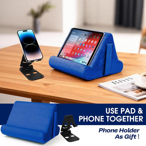 Sttargxing Universal Multi-Angle Tablet Holder - Soft Pad Stand with Net Pocket & Phone Stands for Lap, Knee, Sofa