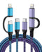 USB C Multi Charging Cable 2 in 1, 6FT Braided USB-C to Lightning/Type C for iPhone 15 Pro Max, iPad, Galaxy, Pixel,