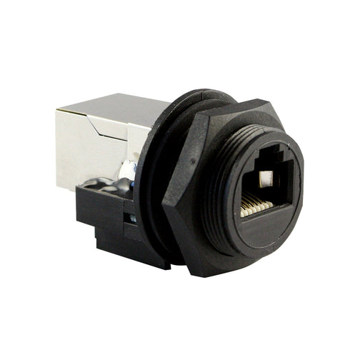 ASI ASICPICRJ45S RJ45 Panel Mount, Waterproof Connector, Shielded, Front Mount Female, IP67, NEMA 6P, Cap Sold