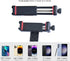 Phone Tripod Mount with Remote Controller, Universal Smartphone Adapter with Cold Shoe, 360° Rotating Clip Holder