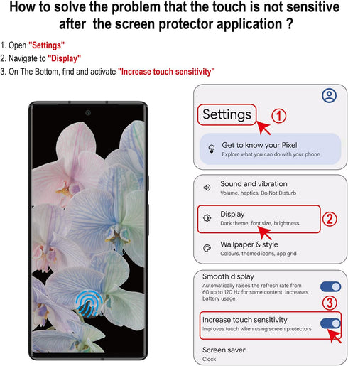 2 Pack 3D Tempered Glass Screen Protector for Google Pixel 6 Pro + 2 Pack Camera Lens Protector [Fingerprint