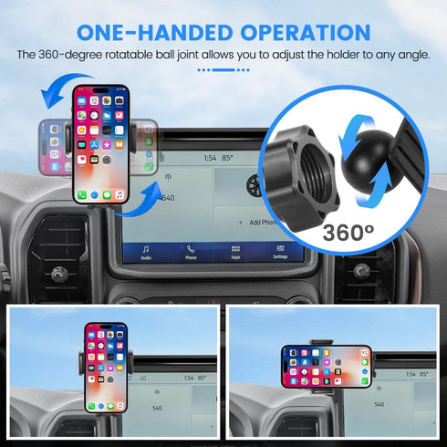 FETUSI 2021-2024 8-Inch 360 Car Phone Holder Fit for Ford Bronco Sport Auto Interior Accessories Screen Fixed Clip