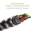 Native Union Belt Cable USB-C to Lightning 10ft, Ultra-Strong Reinforced Cable for iPhone 14, 13 and Earlier (Zebra)