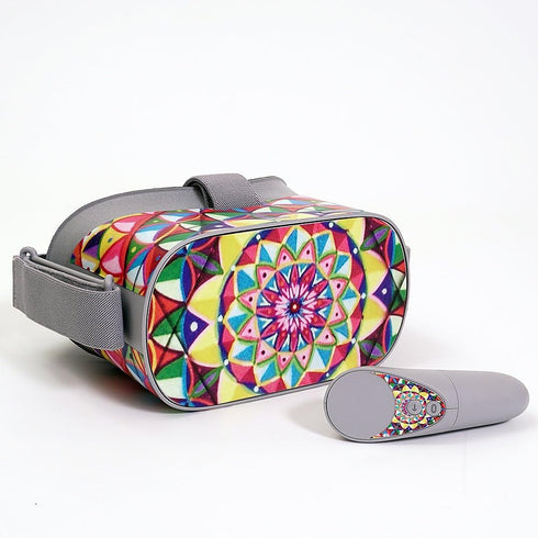 MightySkins Skin Compatible with Oculus Go Mobile VR - Pink Kaleidoscope | Unique, Durable, and Protective Vinyl Decal