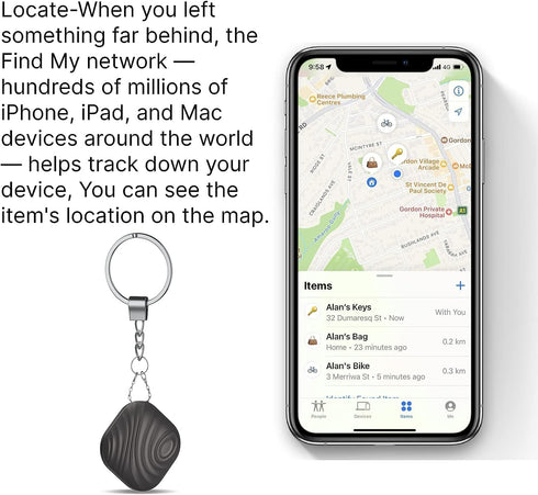 Air Key Finder Tag Coffee - Bluetooth Smart Key Tracker Tag for iOS, Keep Track of Important Items