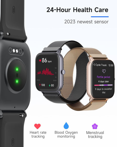 Smart Watch for Women Men, Alexa Built-in, 1.8" Fitness Tracker with Heart Rate/Sleep Tracker, IP68 Waterproof