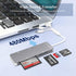 Ardaddyn 5-in-1 Aluminum Memory Stick Pro Duo Adapter for iPhone/PC/Android, Lightning USB C USB A Multi Card Reader