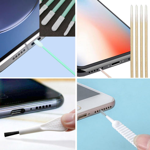 10PCS Anti Lost USB C Dust Plugs, Type C Charging Port Cover for Samsung iPhone 15, with Clean Tools