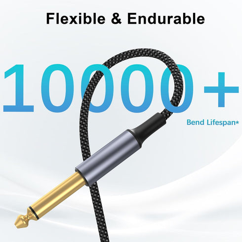 USB C 3.5mm and Lightning to Dual 6.35mm 1/4" TS Mono Stereo Y-Cable, 3 in 1 Dual 1/4 inch Audio Cable for iPhone
