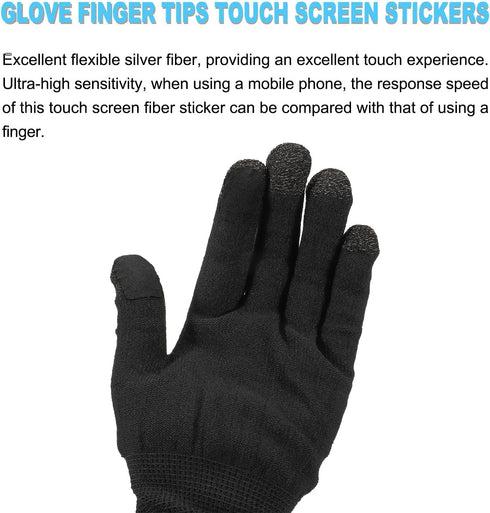 MECCANIXITY Gloves Touch Screen Sticker, Ultra High Sensitivity Flexible Carbon Fiber Stickers, Pack of 20