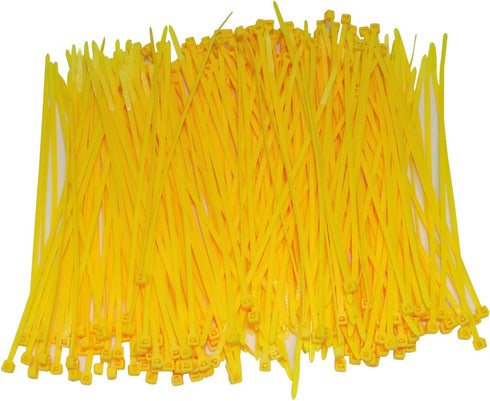 URBEST 1000 Pcs Self Locking Wire Cable Zip Ties - 6 Inch Nylon Zip Tie, Fasten Wrap, Yellow