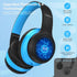 LOBKIN Kids Bluetooth Headphones, Over Ear Wireless Headphones with Mic, 50H Playtime, Colorful LED Lights, Safe Volume
