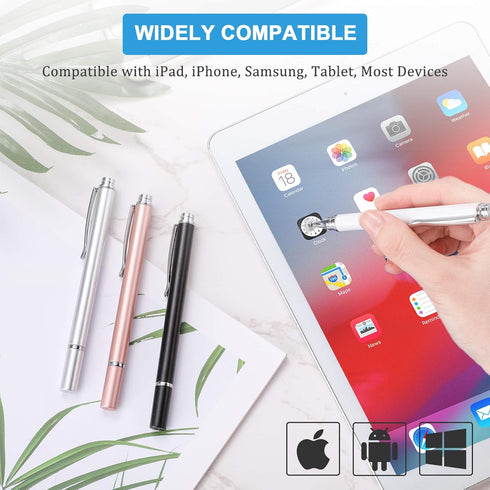 Weewooday 8 Pieces Capacitive Stylus Pens - Universal Disc Stylus for Most Touch Screen Smart Devices