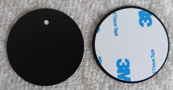 Premium Metal Plates for Magnetic Phone Mount - 2pcs Uni Strong Adhesive Sticker (Round or Rectangular) (2 Round 1.5" x