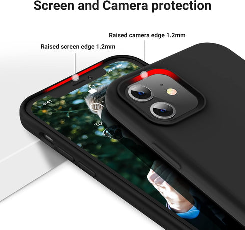 OTOFLY iPhone 12/12 Pro Case, Soft Silicone with Military Grade Drop Protection, Anti-Scratch Microfiber Lining,