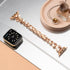 Dainty Heart Bands for Apple Watch 38mm 40mm 41mm 42mm, Adjustable Bling Metal Strap for Women, Rose Gold