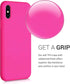 kwmobile Case Compatible with Apple iPhone Xs, Slim Protective TPU Silicone Phone Cover in Neon Pink