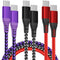 3Pack 60W USB C to USB C Charger Cable, Nylon Braided Type C Fast Charging Cable for TypeC Phones, 3FT