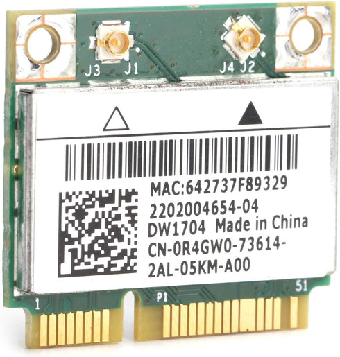 Wireless Network Card, bcm943142hm 802.11 b/g/n Half Mini PCI-e WiFi Bluetooth 4.0 Card for Windows 7/8/10, for Dell XPS