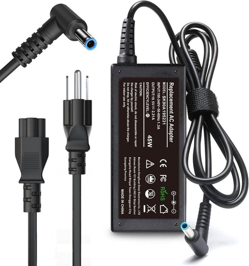 45W Charger for HP Laptop, Blue Tip, Compatible with Pavilion x360 11 13 15, Zbook 14u G4 G5, Notebook 15