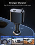 SUPERONE Retractable Car Charger for iPhone, 4 in 1 USB C Adapter with Dual Lightning Cables, PD 60W Fast Charging