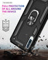 TJS Compatible Case for Samsung Galaxy A50 2019, with Tempered Glass Screen Protector and Kickstand