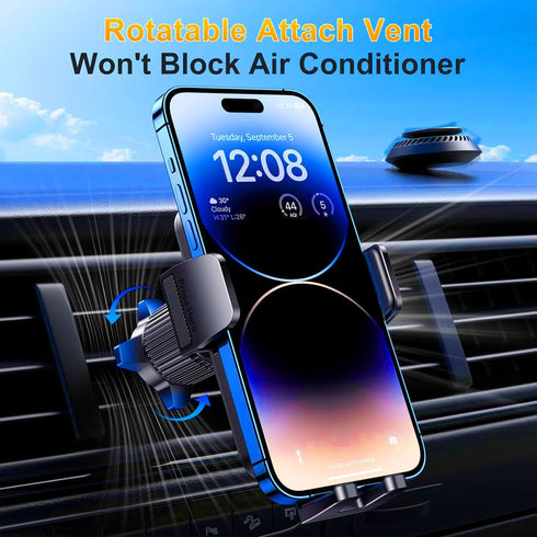 Qifutan 360 Mounts(4-7 Inch) Cell Phone Holder for Car Mount Car Vent Phone Mount, Rotatable, Hands-Free Air Vent