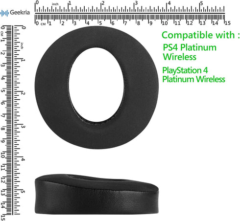 Geekria Sport Replacement Ear Pads for Sony PlayStation Platinum Wireless Headset (CECHYA-0090) - Black Ear Cushions