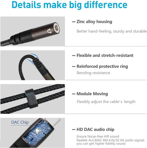 USB C Microphone Adapter, USB Type C to 3.5mm Combo Headphone Jack Y Splitter for MacBook Pro, iPad Pro, Galaxy