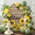 Jnbasdffb 7.2 Country Yellow Sunflowers Wedding Arch Cover,Stretchy Spandex Arch Backdrop Stand Covers FT,Vintage Wood