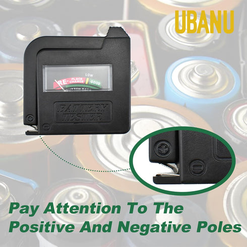 UBANU 1Pc BT-860 9V 1.5V Universal Small Battery Volt Tester Checker, High Accuracy Portable Digital Battery Capacity