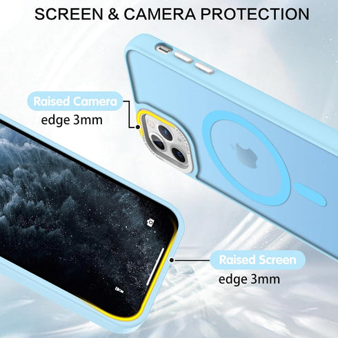 BENTOBEN Translucent Matte Magnetic Phone Case for iPhone 11 Pro, 5.8 inch, Light Blue, Compatible with MagSafe