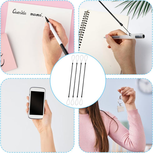Mabor 4Pcs 11.4 Inches Pen Leash, Stylus Pen Tether, Plastic Elastic Tether Lanyard for Touch Pens Retractable
