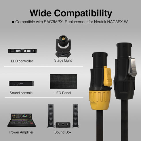 Seetronic X Series IP65 Waterproof Power Connectors (SAC3FX, 4 Pack)
