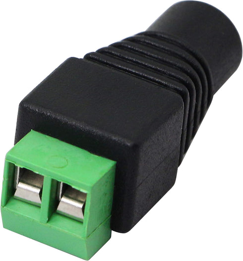 zdyCGTime DC 5.5 X 2.1mm Adapter, 2.1 X5.5mm Female Barrel Power Jack to 2 Pin/Way Female Bolt Connector